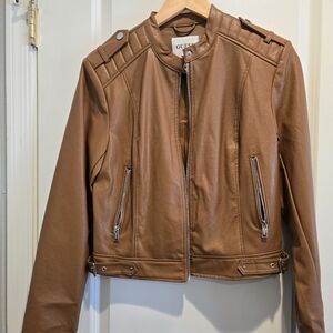 GUESS Women's Tan Leather Jacket
